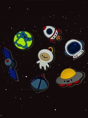 NEW “Outer Space” Jibbitz Style 7 pc Charms Set for Crocs & Clogs